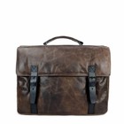 LAPTOPBAG RUBEN leather smokey  brown