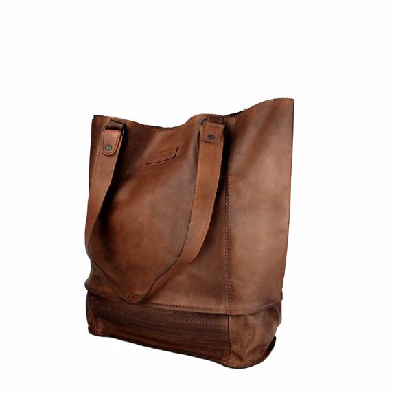 gedragen munitie Voetzool Lorena Shopper vintage Leather in Reddish-Brown, Fair Trade - manbefair