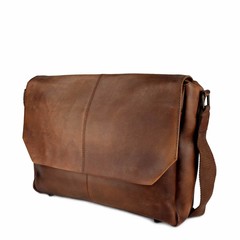 MESSENGER/LAPTOPTASCHE LOKI Leder rot-braun