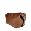 KARL TOILET BAG leather reddish brown