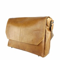 Loki Cognac Leather Messenger Laptop Bag