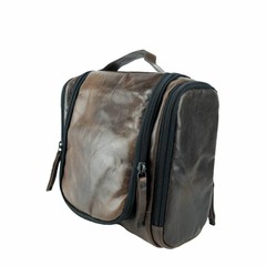 Travelbird Smokey Brown Leather Wash Bag