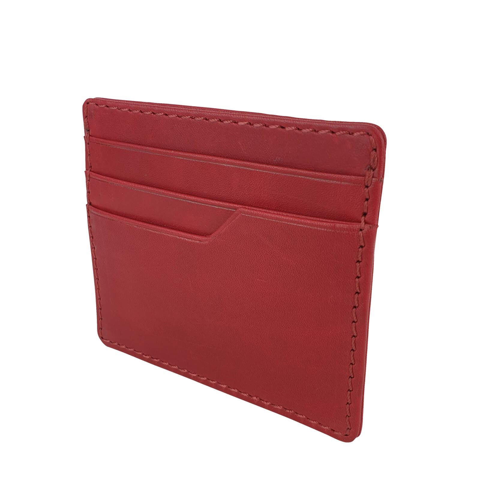 Fairly Produced Card Case Vegetable Tanned Cowhide Red Manbefair
