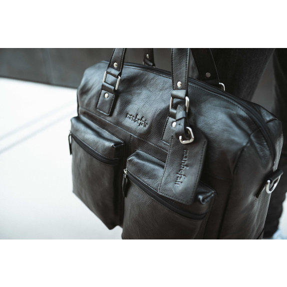 Reisetasche Venezia aus pflanzlich gegerbtem Leder – Schwarz