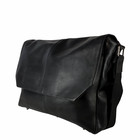 Loki Black Leather Messenger Laptop Bag