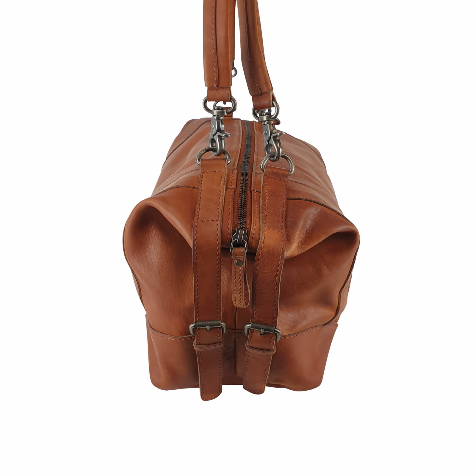 Tan Real Leather Large Vintage Bowling Bag – Amilu