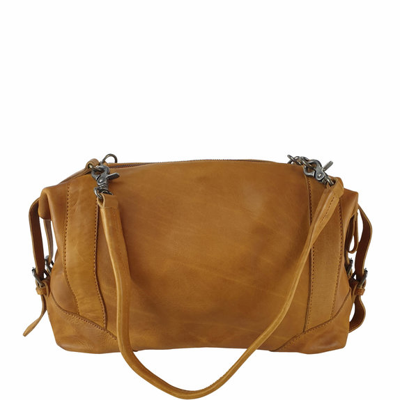 Bowling Bag Meryl aus Rindsleder – Cognac