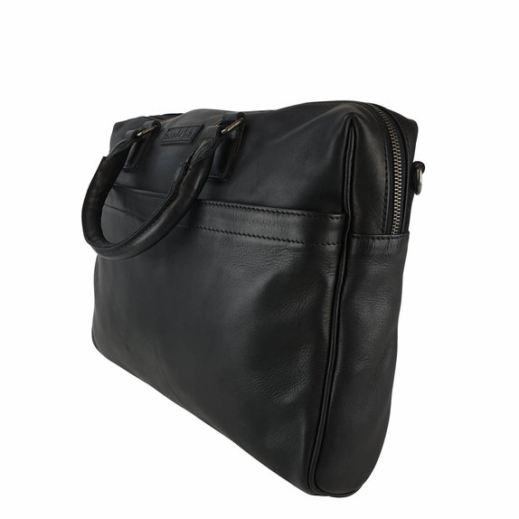 Joan Laptop Bag in Cow Leather – Black