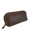 SMALL MAKE-UP BAG LONA leather dark brown