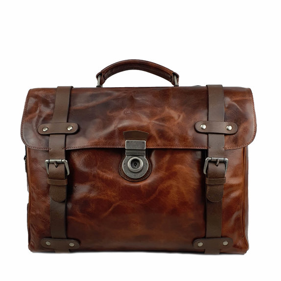 Winston Briefcase & Laptop Bag in Cow Leather – Brown