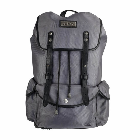 Laptop-Rucksack Vienna aus recyceltem PET-Gewebe & Leder – Grau