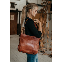 SHOPPER MELODY Leder rot-braun