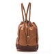 Cowhide leather pouch bag backpack GIULIA, vegetable tanned, brown