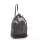 Leather pouch bag backpack GIULIA, grey