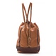 Cowhide leather pouch bag backpack GIULIA, vegetable tanned, taupe