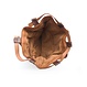 Cowhide leather pouch bag backpack GIULIA, vegetable tanned, taupe