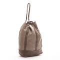 Leder Beuteltasche Rucksack GIULIA, taupe-beige