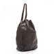 Cowhide leather pouch bag backpack GIULIA, vegetable tanned, taupe