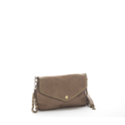 Clutch Umhängetasche Rosa Leder taupe