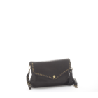 Clutch Umhängetasche Rosa Leder schwarz