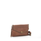 Rosa Leather Clutch Shoulder Bag Tan