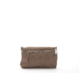Damen Clutch & Umhängetasche Rosa aus pflanzlich gegerbtem Kalbsleder – Tan