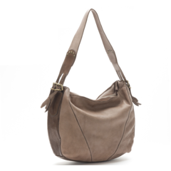 Schultertasche Romina Leder Beige