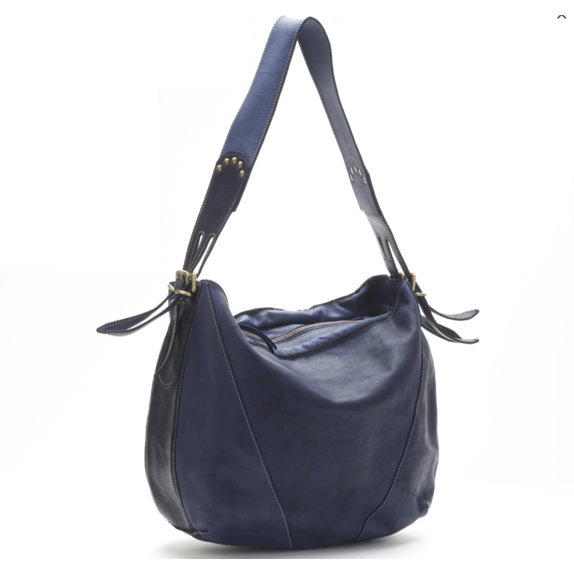 Italienische Damen Schultertasche ROMINA blau