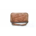 Felicia Leather Wallet Clutch Tan