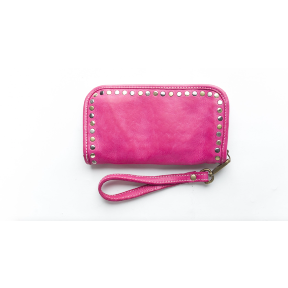 Italian Women’s Calfleather wallet clutch FELICIA - pink