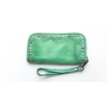 Felicia Leather Wallet Clutch Verde