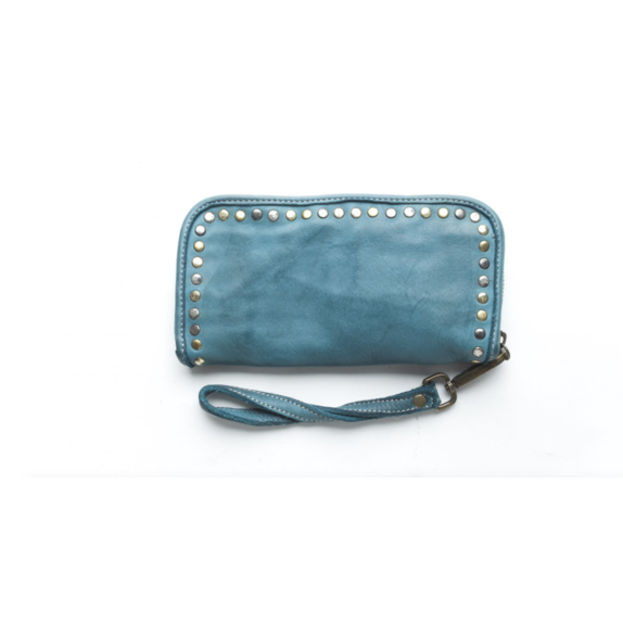 Italienische Damen Kalbsleder Geldbörse Clutch FELICIA - grigio