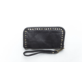 Felicia Leather Wallet Clutch Black