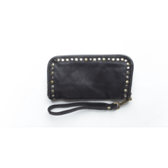 Felicia Leather Wallet Clutch Black