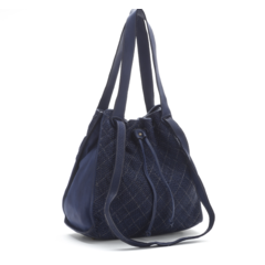 Beuteltasche Antonella Leder blau