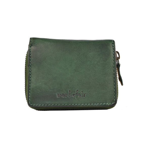 Little Marta Compact Wallet in Cow Leather – Green