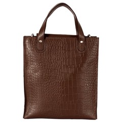 SHOPPER LINN Leder braun kroko