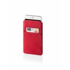Red Leather Phone Sleeve 7.5 × 14.3 cm