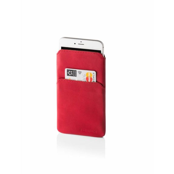 Handyhülle aus Nappaleder – 7,5 × 14,3 cm – Rot