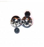 Sazou Jewels Double Dots Black Silver Fantasy Oorbellen