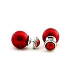 Sazou Jewels Double Dots Red Classic Oorbellen