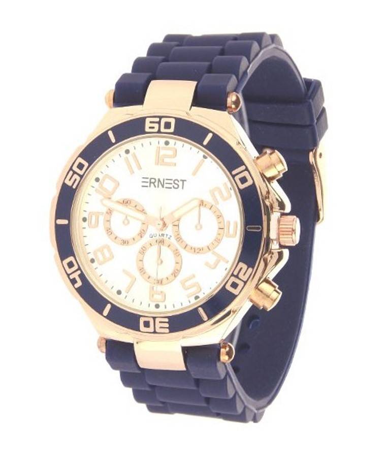 Ernest Horloge Rose Case Dark Blue 7138