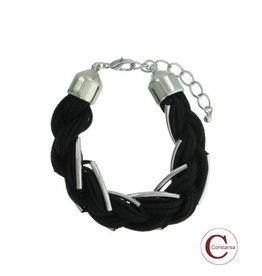 Constansa Plus Size Armband Black Silver