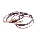 Ring Set Stainless Steel 316L Zwart Zilver