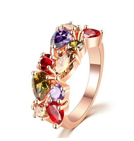 Ring Rose Gold Plated Colorfull