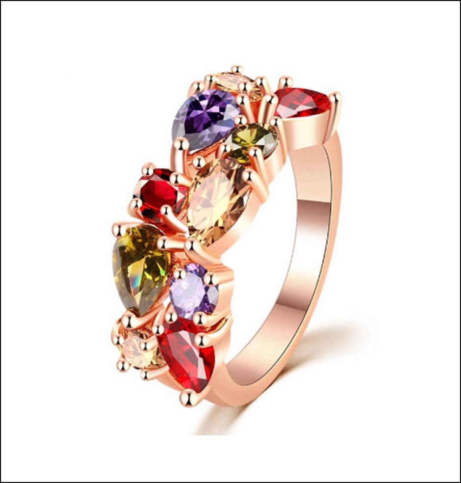 Ring Rose Gold Plated Colorfull