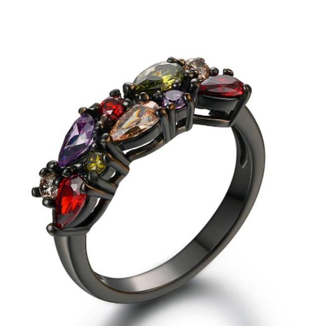 Ring Black Plated Colorfull