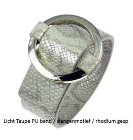 Armband | Gesp | Snake | Pu | Licht Taupe