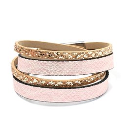 Wikkelarmband Gold-Pink