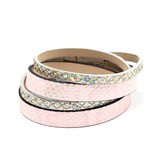 Wikkelarmband Silver Pink met magneetsluiting